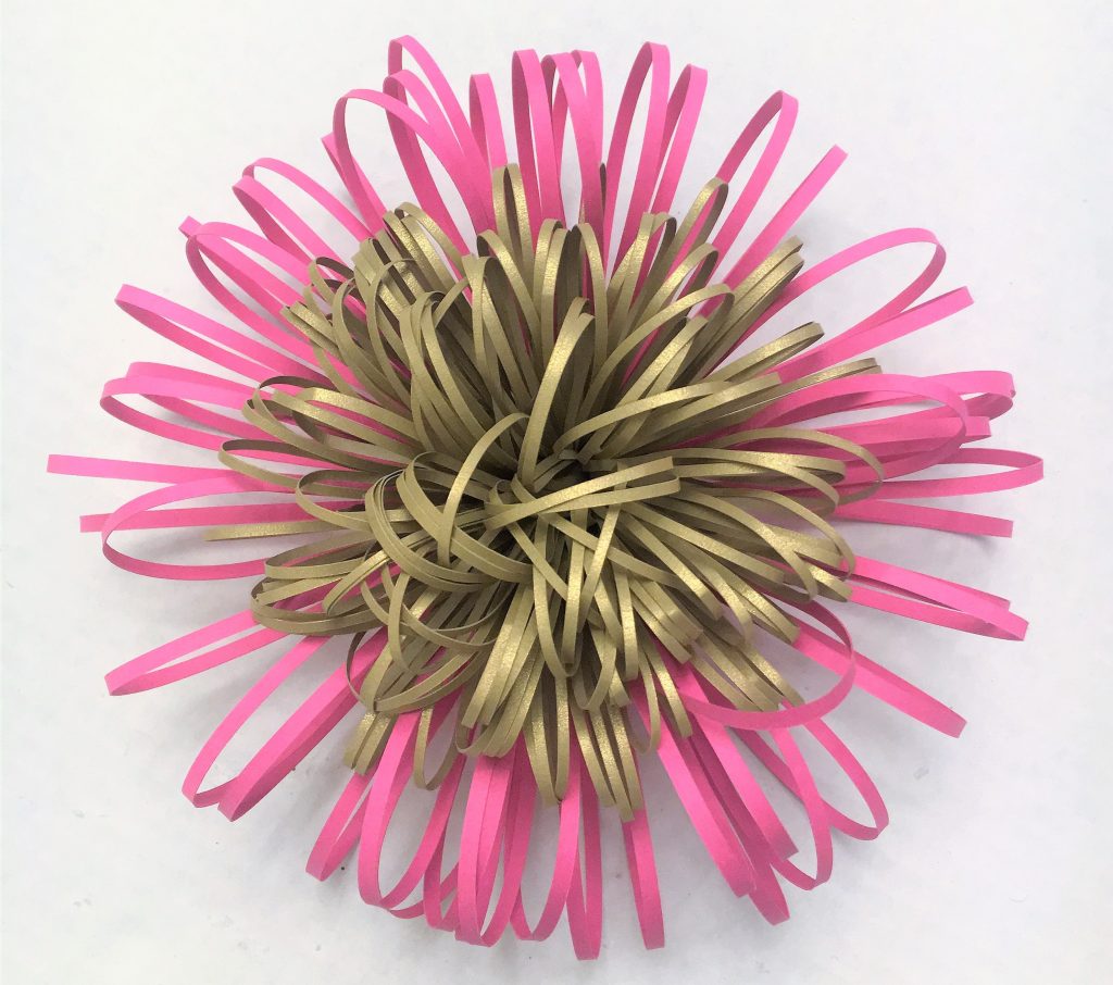 Paper Flower Centers pink and brown