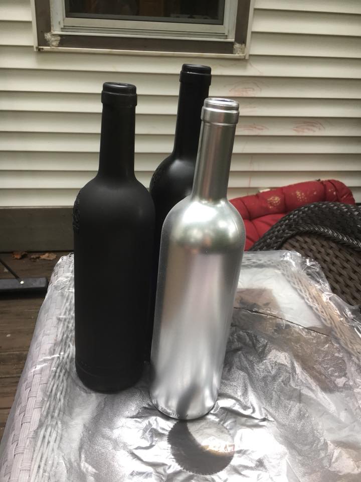 Wine Bottle Centerpieces grouping