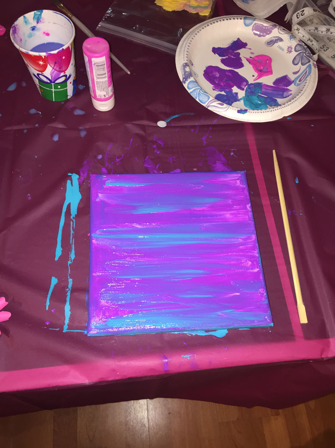 Fun Acrylic Painting Birthday Activity - painting canvas