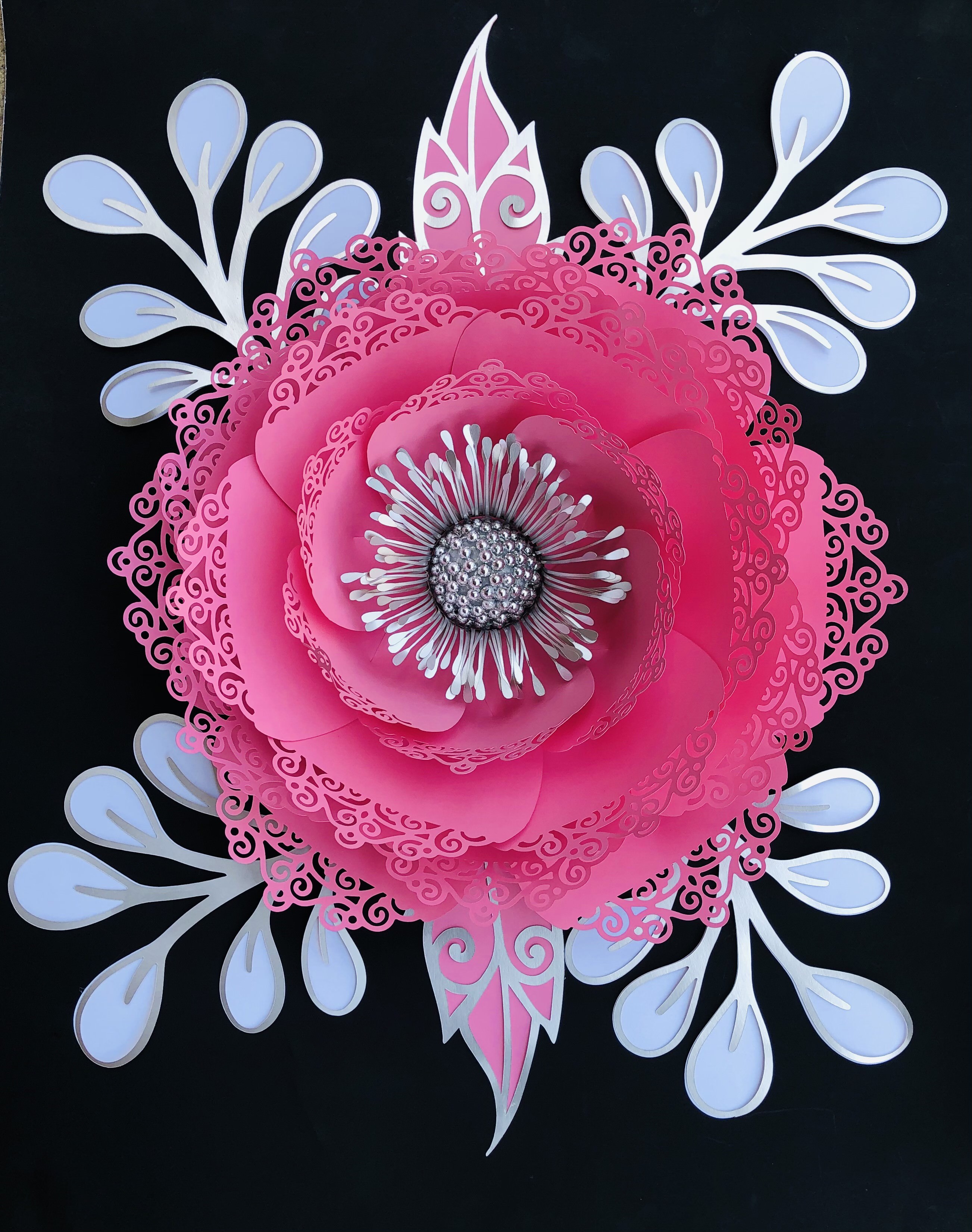 Lace Paper Flower Tutorial final product 1