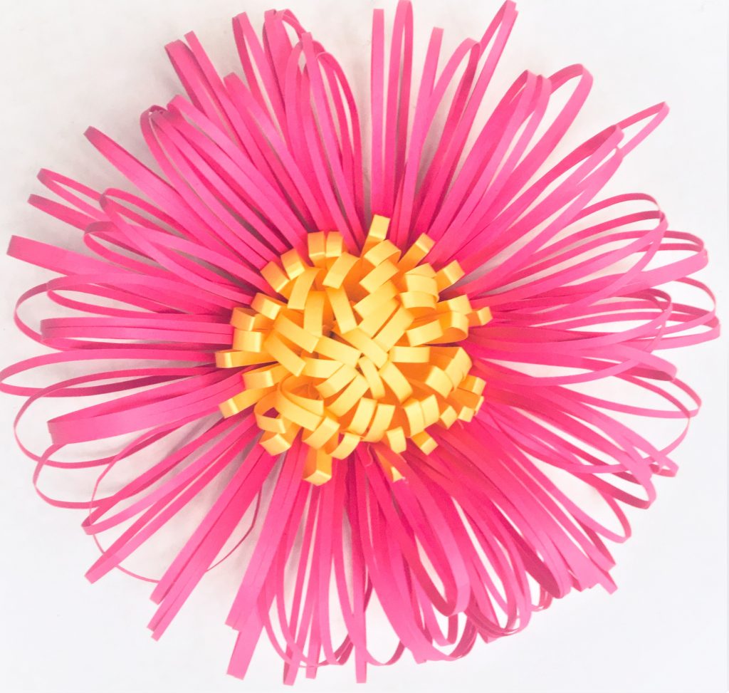 Paper Flower Centers pink and yellow