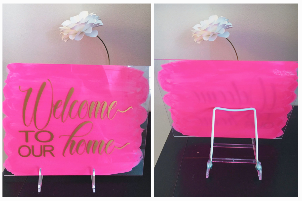 Acrylic Sign - front and back view