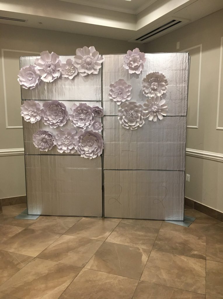 Paper Flower Backdrop assembly