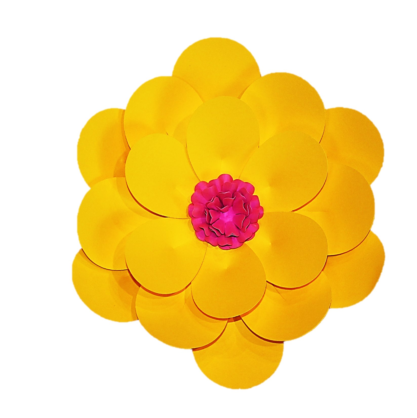 Paper Flower Template Using Design Space yellow and pink paper flower 2