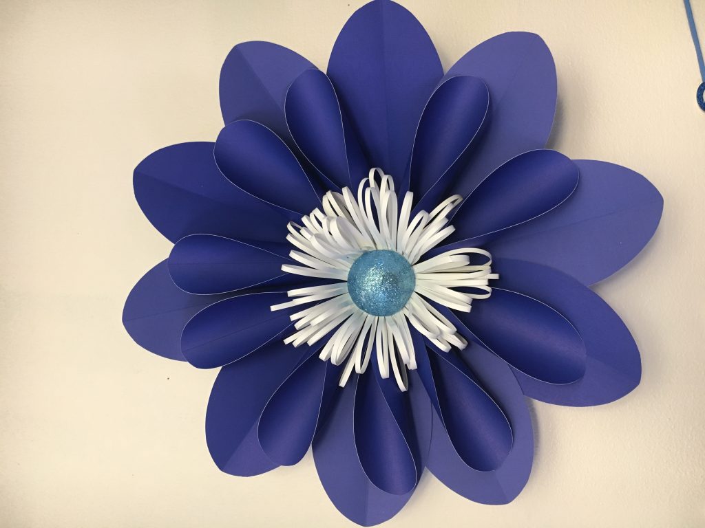 White Core Cardstock purple paper flower