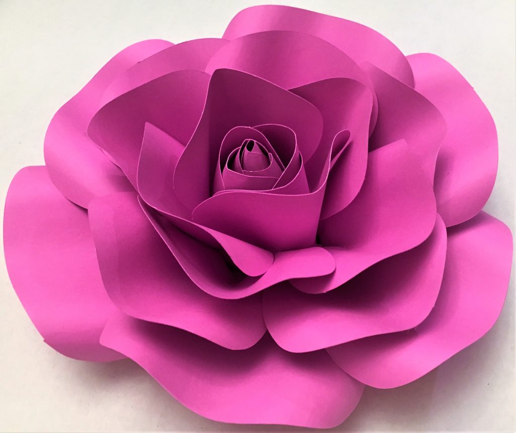 White Core Cardstock pink paper flower