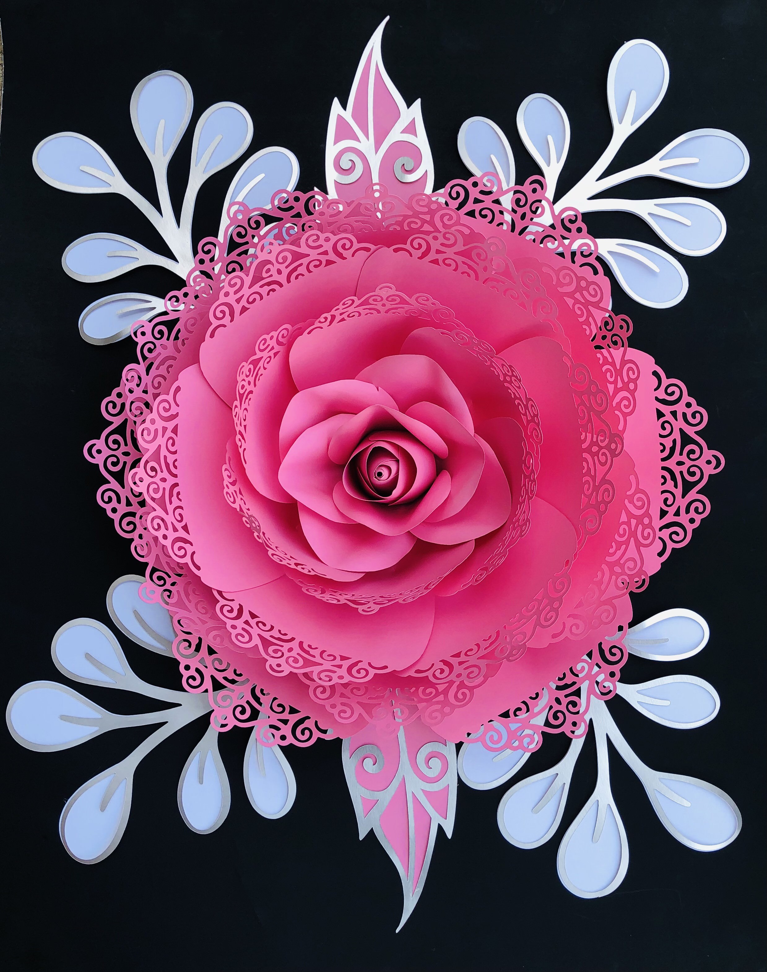 Lace Paper Flower Tutorial - final product